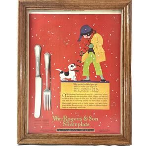 Feb 1923 Ladies Home Journal Wm.Roger's & Son SILVERPLATE Framed Advertisement